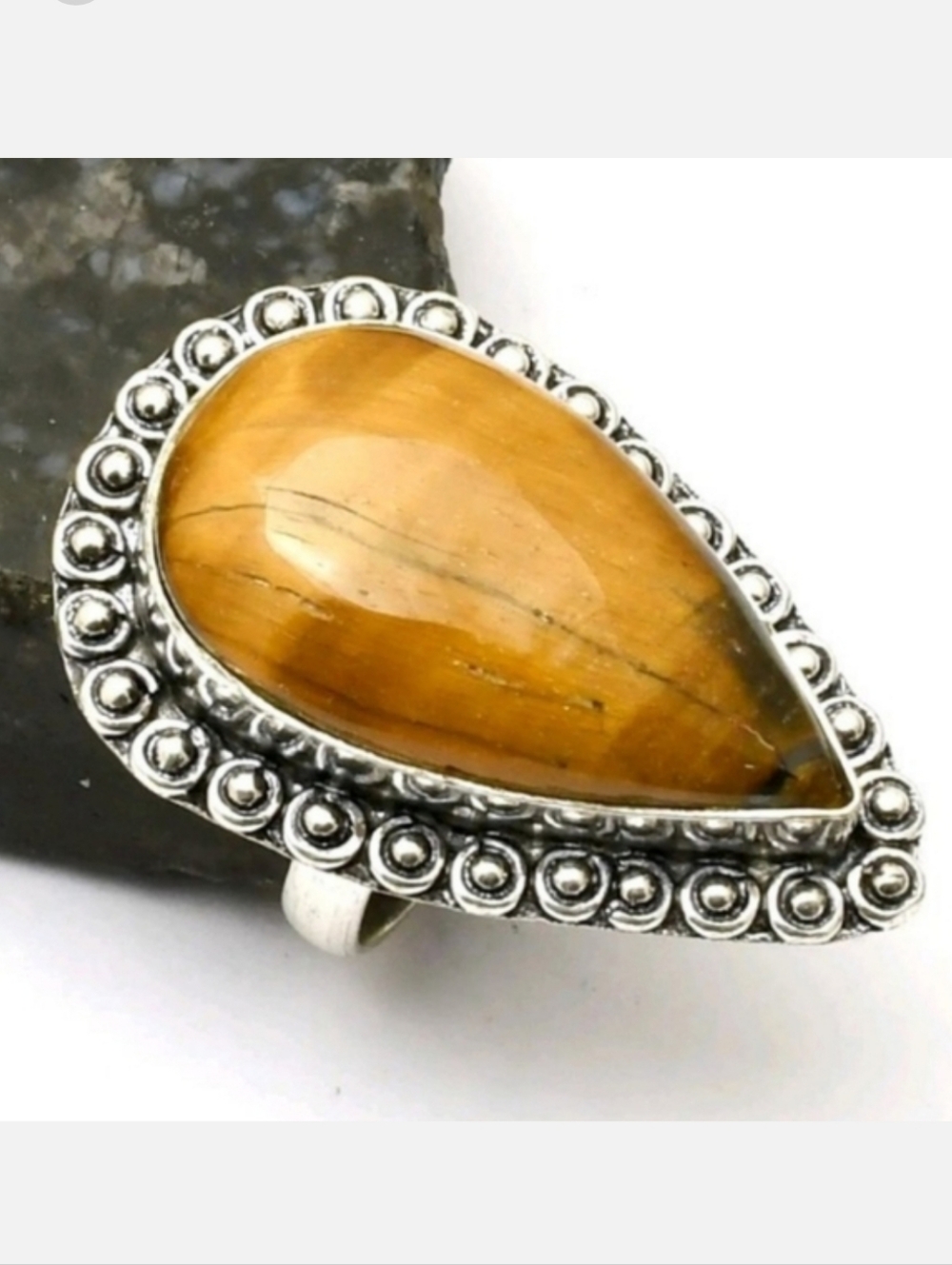 Tiger's Eye Gemstone Jewelry 925 Sterling Silver Handmade Ring